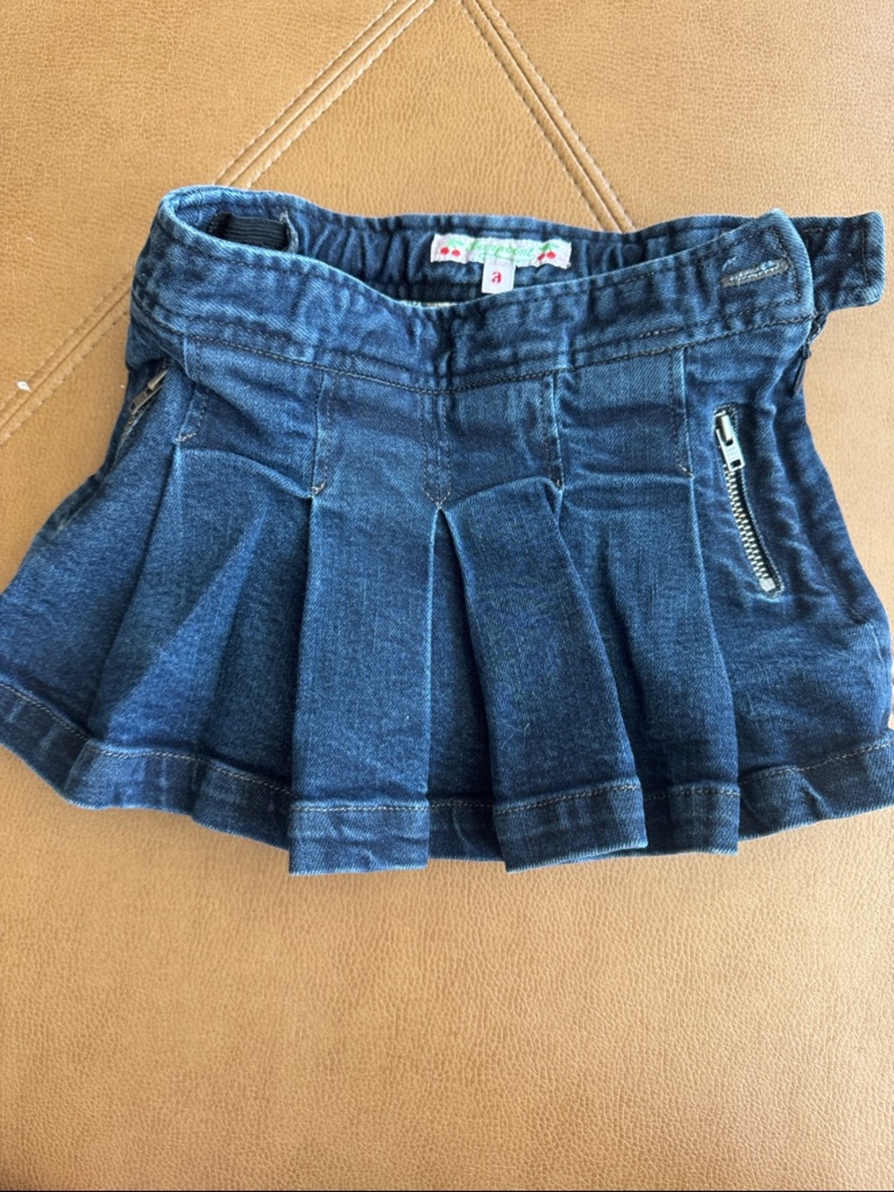 Bonpoint Denim Pleated Skirt - 3T